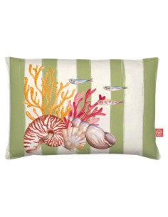 Rose e Tulipani· Litorale Cuscino sfoderabile Verde·40x60 Cm·tessuto