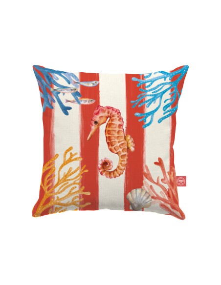 Rose e Tulipani· Litorale Cuscino sfoderabile Rosso·45x45 Cm·tessuto