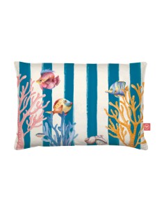 Rose e Tulipani· Litorale Cuscino sfoderabile Blu·50x80 Cm·tessuto