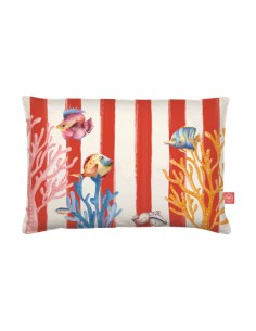 Rose e Tulipani· Litorale Cuscino sfoderabile Rosso·50x80 Cm·tessuto