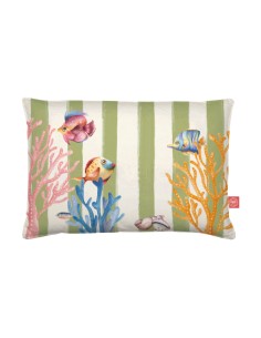 Rose e Tulipani· Litorale Cuscino sfoderabile Verde·50x80 Cm·tessuto