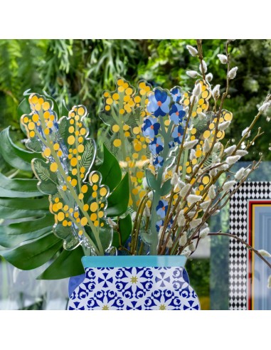 Vesta Home - Fiore Mimosa Piccola Kit 6 Pz Funny Flowers·giallo·10 X 43 H Th. 5 Mm