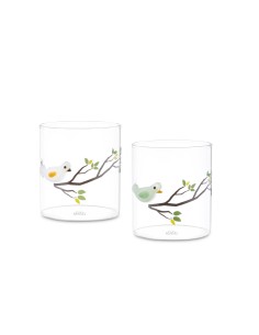 Rose e Tulipani·lieve Set 2 Bicchieri Ucc·ø8x9 Cm·borosilicato Ø8X9 Cm Gift Box 2