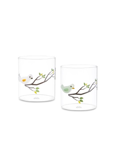 Rose e Tulipani·lieve Set 2 Bicchieri Ucc·ø8x9 Cm·borosilicato Ø8X9 Cm Gift Box