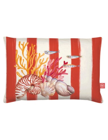 Rose e Tulipani· Litorale Cuscino sfoderabile Rosso 40x60 cm tessuto