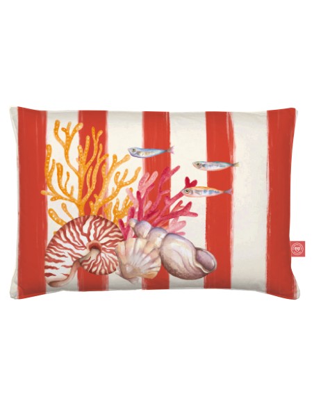 Rose e Tulipani· Litorale Cuscino sfoderabile Rosso 40x60 cm tessuto