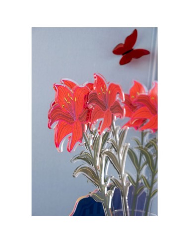 Vesta Home - Fiore Giglio Grande Singolo·rosso·11,5 X 56 H Th. 5 Mm
