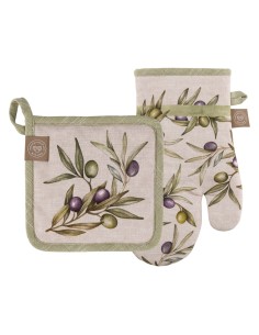 Rose e Tulipani· Olyvia Set Guantone Presina·18x30 Cm + 17x17 Cm·tessuto Gift Box 2