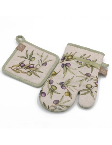Rose e Tulipani· Olyvia Set Guantone Presina·18x30 Cm + 17x17 Cm·tessuto Gift Box