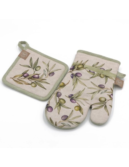 Rose e Tulipani· Olyvia Set Guantone Presina·18x30 Cm + 17x17 Cm·tessuto Gift Box