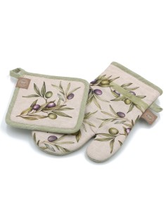 Rose e Tulipani· Olyvia Set Guantone Presina·18x30 Cm + 17x17 Cm·tessuto Gift Box