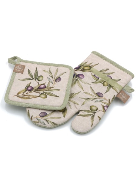 Rose e Tulipani· Olyvia Set Guantone Presina·18x30 Cm + 17x17 Cm·tessuto Gift Box