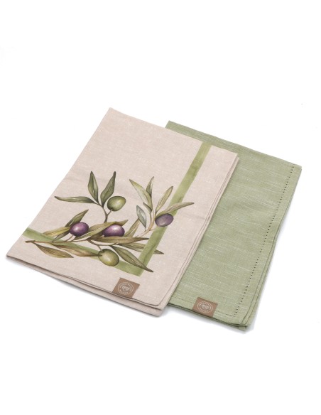 Rose e Tulipani· Olyvia Set 2 Strofinacci·50x70 Cm·tessuto Gift Box
