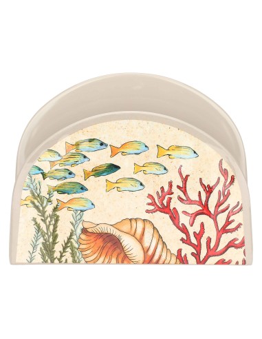 Rose e Tulipani· Sea Life Porta Tovaglioli Carta·15,6x4,7x12 Cm·melamina Gift Box