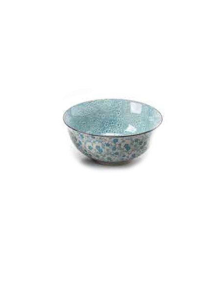 Avive - Ciotolina in Ceramica Decorata Linea Canton  Acqua Marina Ø 20 cm
