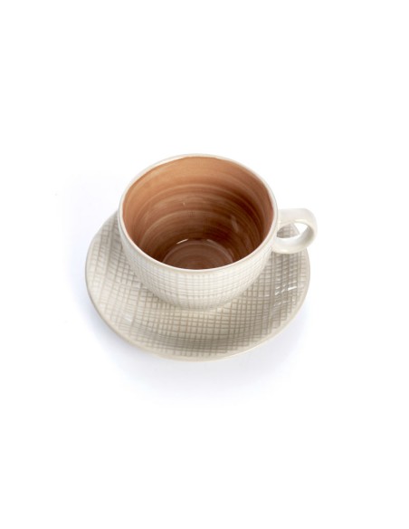 ANTIGUA SET 2 TAZZE JUMBO C/PIATT ROSA