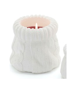 CANDELA CON CONTENITORE EFFETTO MAGLIA D. 10 CM