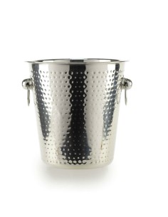 Secchiello Champagne in acciaio martellato cm 21 h