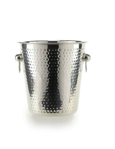 Secchiello Champagne in acciaio martellato cm 21 h