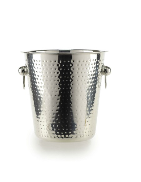 Secchiello Champagne in acciaio martellato cm 21 h