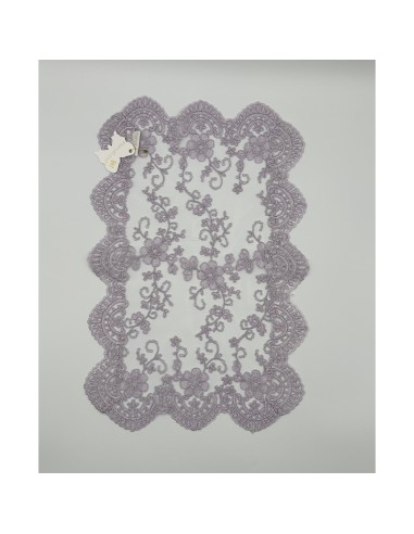 Fiori di Lena - Runner pizzo lilla cm 42X28 con scatola