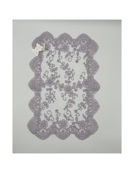 Fiori di Lena - Runner pizzo lilla cm 42X28 con scatola