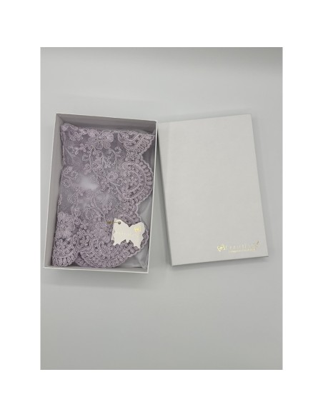 Fiori di Lena - Runner pizzo lilla cm 42X28 con scatola