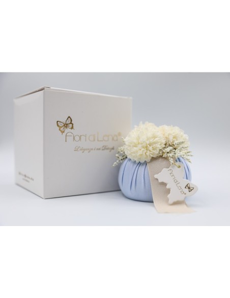 Fiori di Lena - Puffo mini polvere, con dalie e nebbiolina, con scatola