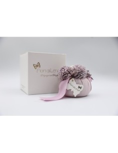 Fiori di Lena - Puffo mini lilla, con dalie e nebbiolina, con scatola