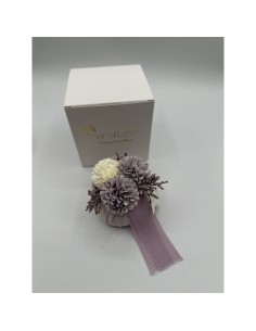 Fiori di Lena - Puffo mini lilla, con dalie e nebbiolina, con scatola 2