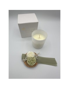 Fiori di Lena - Candela profumata 140 gr con coperchio dalie e contenitore con scritta, con scatola 2