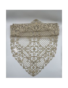 Fiori di Lena - Runner in pizzo oro ovale retato cm 140X45 2