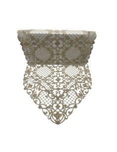 Fiori di Lena - Runner in pizzo oro ovale retato cm 140X45