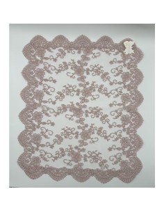Fiori di Lena - Runner in pizzo rosa, cm 45 x x 50 con scatola