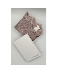 Fiori di Lena - Runner in pizzo rosa, cm 45 x x 65 con scatola 2