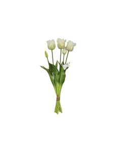 Fiori di Lena - Bush tulipani aperti real touch bianco cm 44 h