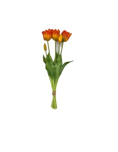 Fiori di Lena - Bush tulipani aperti real touch arancio sfumato cm 44 h