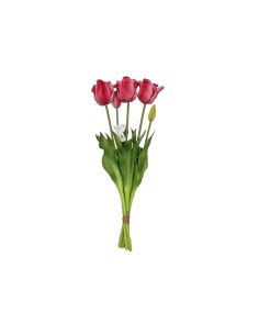Fiori di Lena - Bush tulipani aperti real touch fucsia sfumato cm 44 h