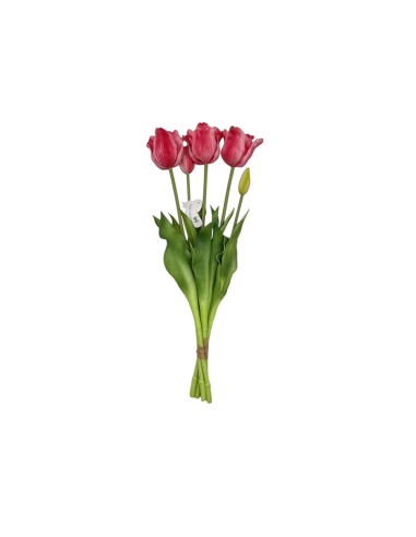 Fiori di Lena - Bush tulipani aperti real touch fucsia sfumato cm 44 h