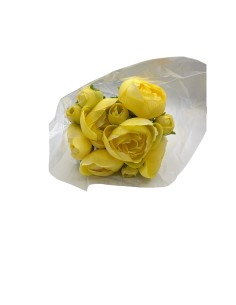 Fiori di Lena - Bouquet 6 ranuncoli e mini ranuncoli gialli cm 30 h