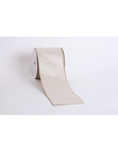 Fiori di Lena - Nastro velluto con bordino oro h 10 cm x 9 mt - nude