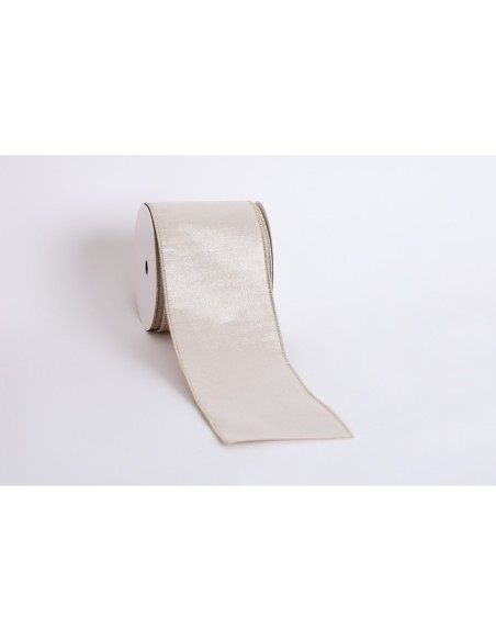 Fiori di Lena - Nastro velluto con bordino oro h 10 cm x 9 mt - nude
