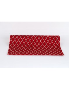 Fiori di Lena - Runner velluto con glitter effetto geometrico 150x43cm - rosso