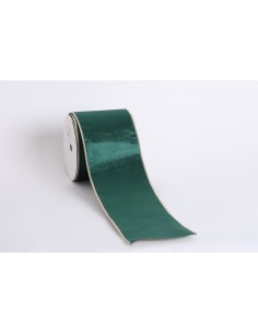Fiori di Lena - Nastro velluto con bordino oro h 10 cm x 9 mt - verde inglese