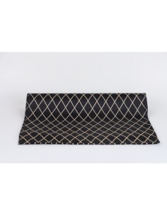 Fiori di Lena - Runner velluto con glitter effetto geometrico 150x43cm - nero