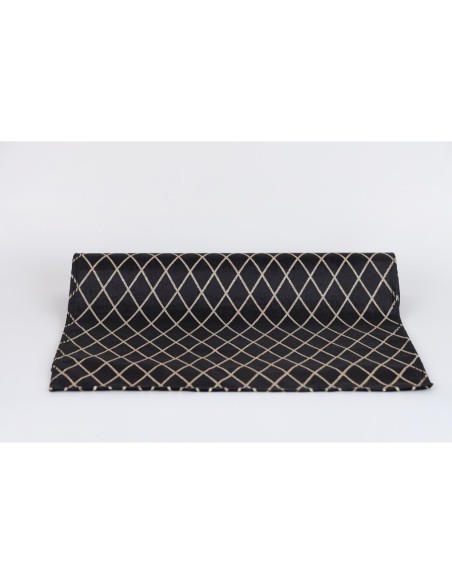 Fiori di Lena - Runner velluto con glitter effetto geometrico 150x43cm - nero