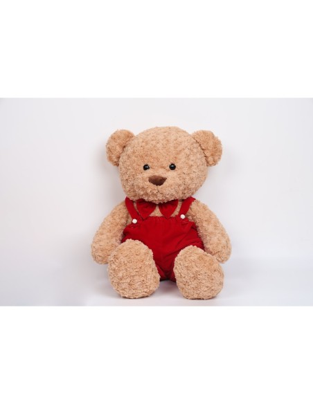 Fiori di Lena - Orsetto in peluche con vestito h 90 cm senza maglietta - rosso