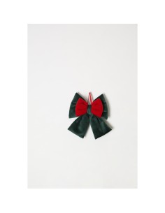 Fiori di Lena - Fiocco in velluto per addobbo albero h 20 cm - verde - rosso