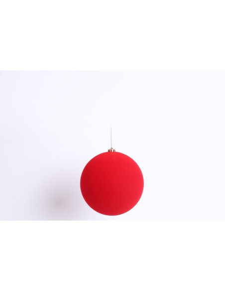 Fiori di Lena - Sfera di plastica effetto velluto d 20 cm  - rosso