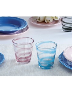 Confezione 6 bicchieri Onda azzurro Bouquet